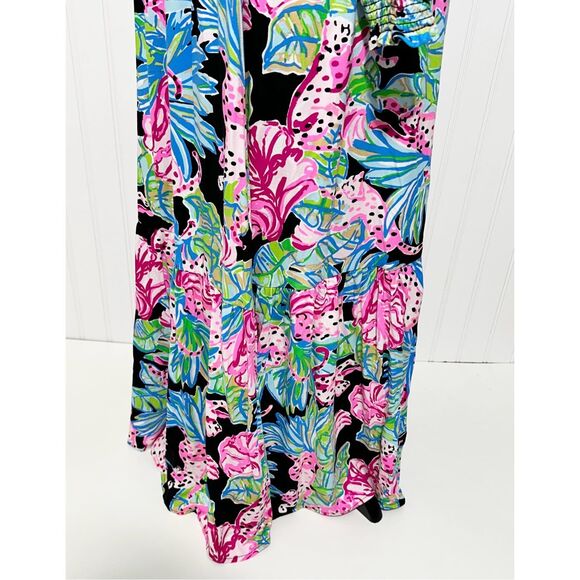 Lilly Pulitzer Women's Mistral Maxi Onyx Jaguar Jungle Dress Multicolor Large - Picture 8 of 14
